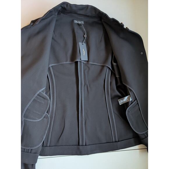 NWT Rag & Bone Slade Ponte Blazer Size 10 Black Silver Button #9N507 - Picture 8 of 12